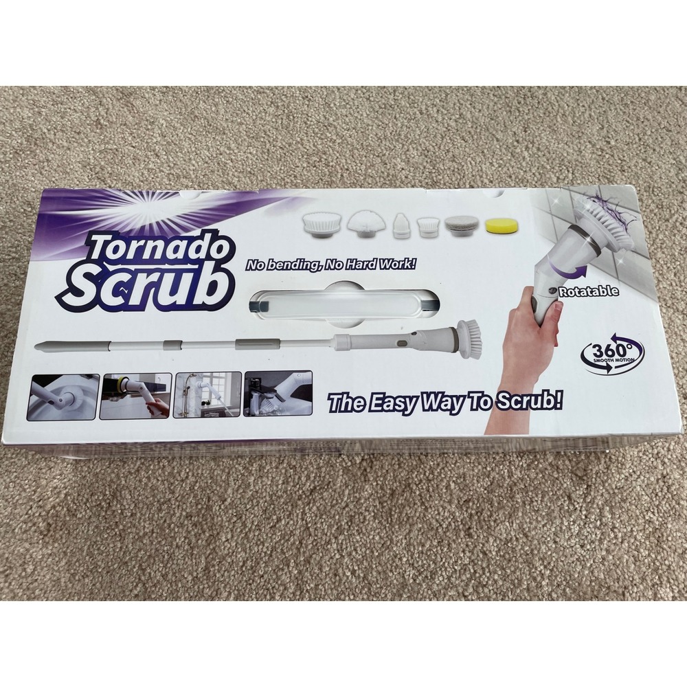Tornado Scrub Electric Spin Scrubber Cordless Power Cleaning Brush Set 6 Heads